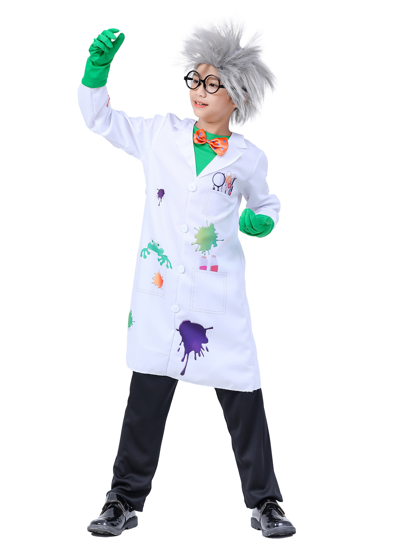 Crazy Scientist Cosplay Fancy Party Dress Mad Scientist Kids Halloween Costume